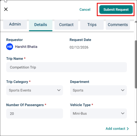 Submit Request button